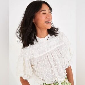 Farm Rio fringe detail blouse NWT XS